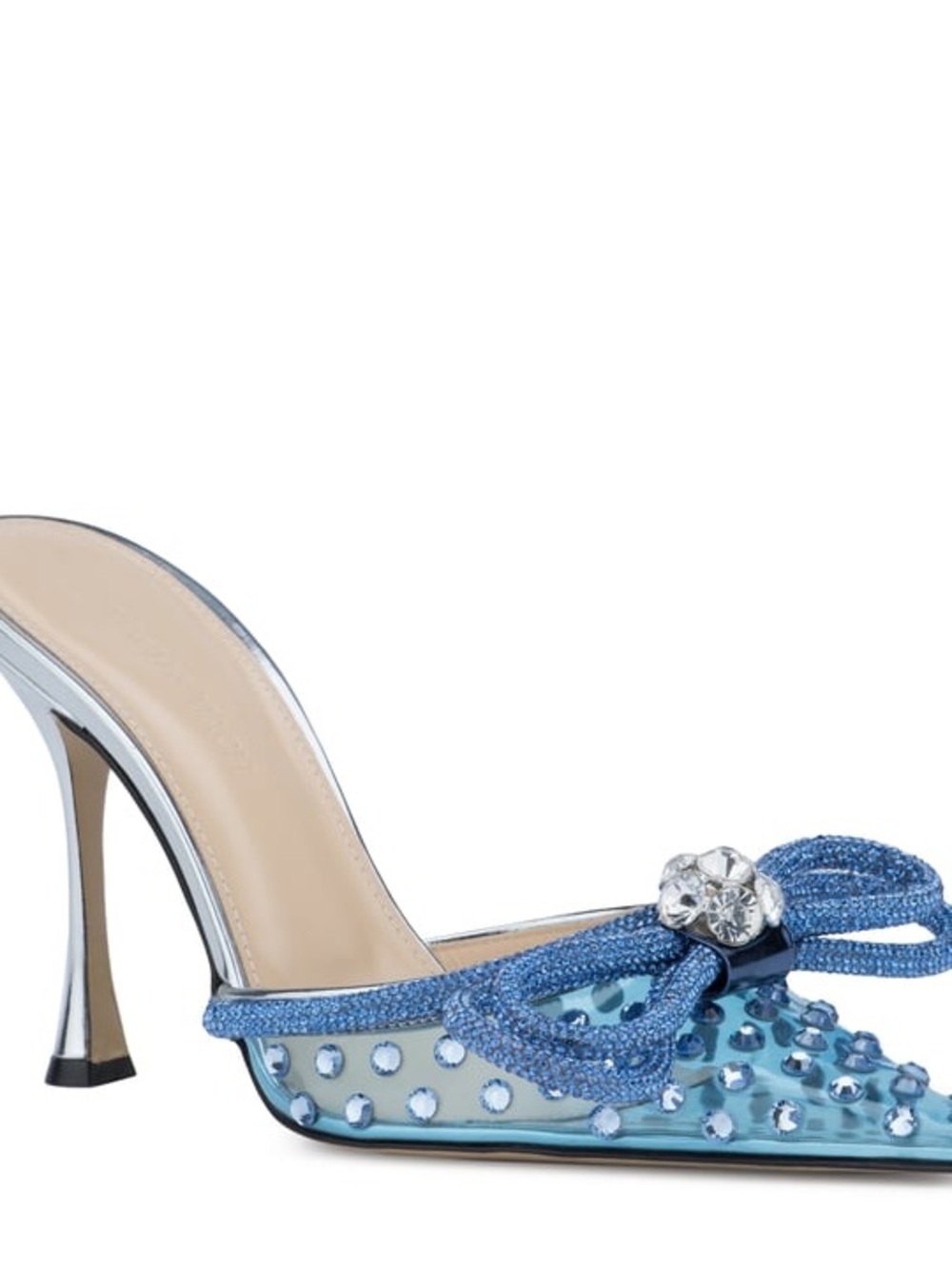 AUTHENTIC MACH & MACH Blue Crystal-Embellished DOUBLE BOW MULES